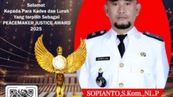 Kepala Desa Lingkis Raih Peacemaker Justice Award 2025